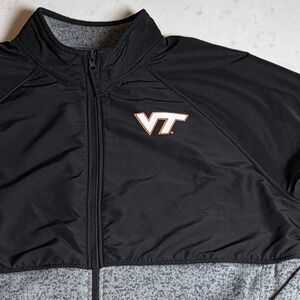 Captivating Virginia Tech Hokies Jacket Mens XL Black Gray Excellent Full Zip VT